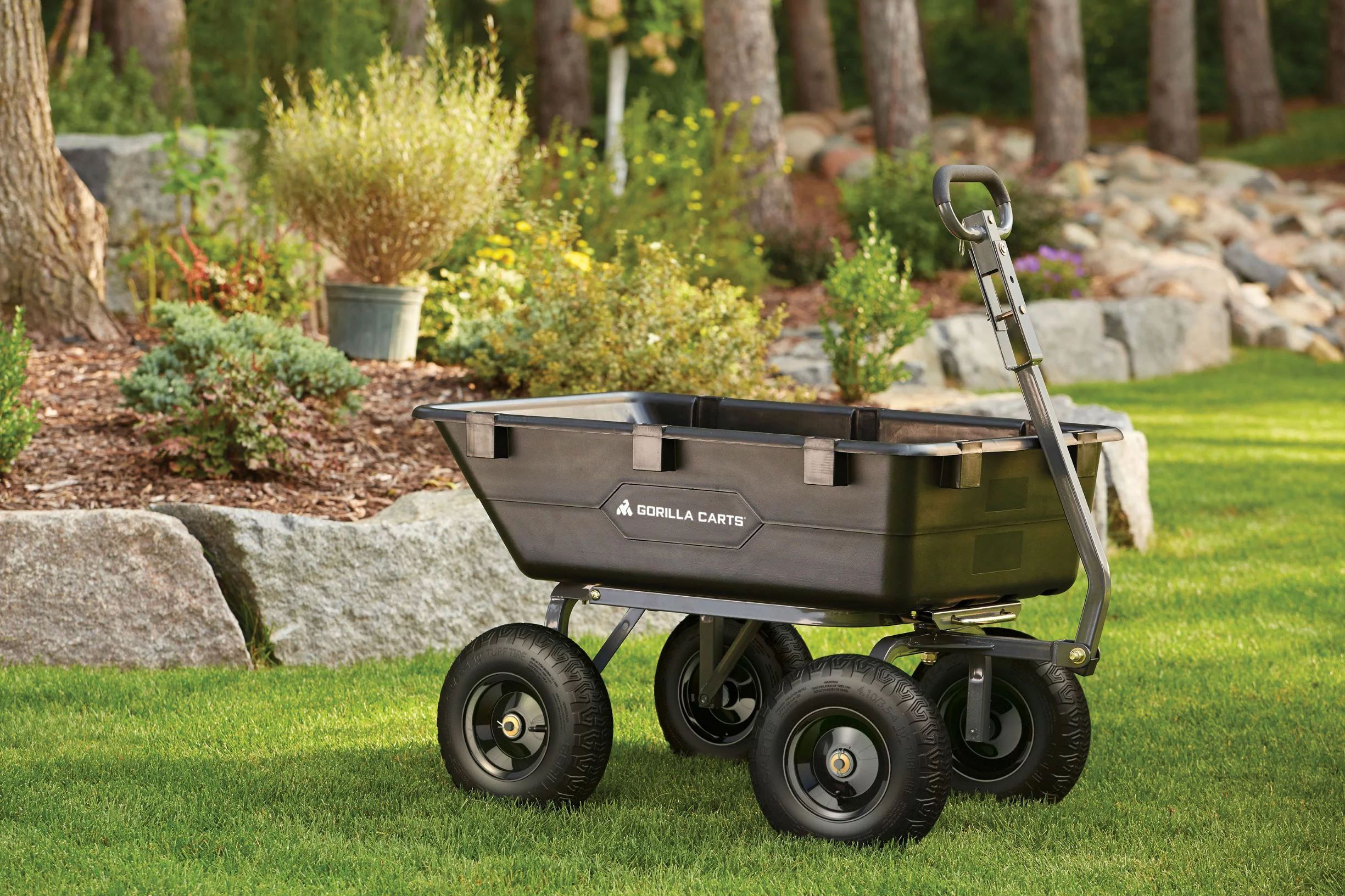 Gorilla Carts GOR6PS 1200-lb. Heavy-Duty Poly Garden Dump Cart with 13" Tires