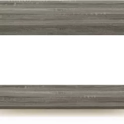 Furinno Modern Simplistic Criss-Crossed Coffee Table, 35.4 in x 19.6 in x 16 in, French Oak Grey