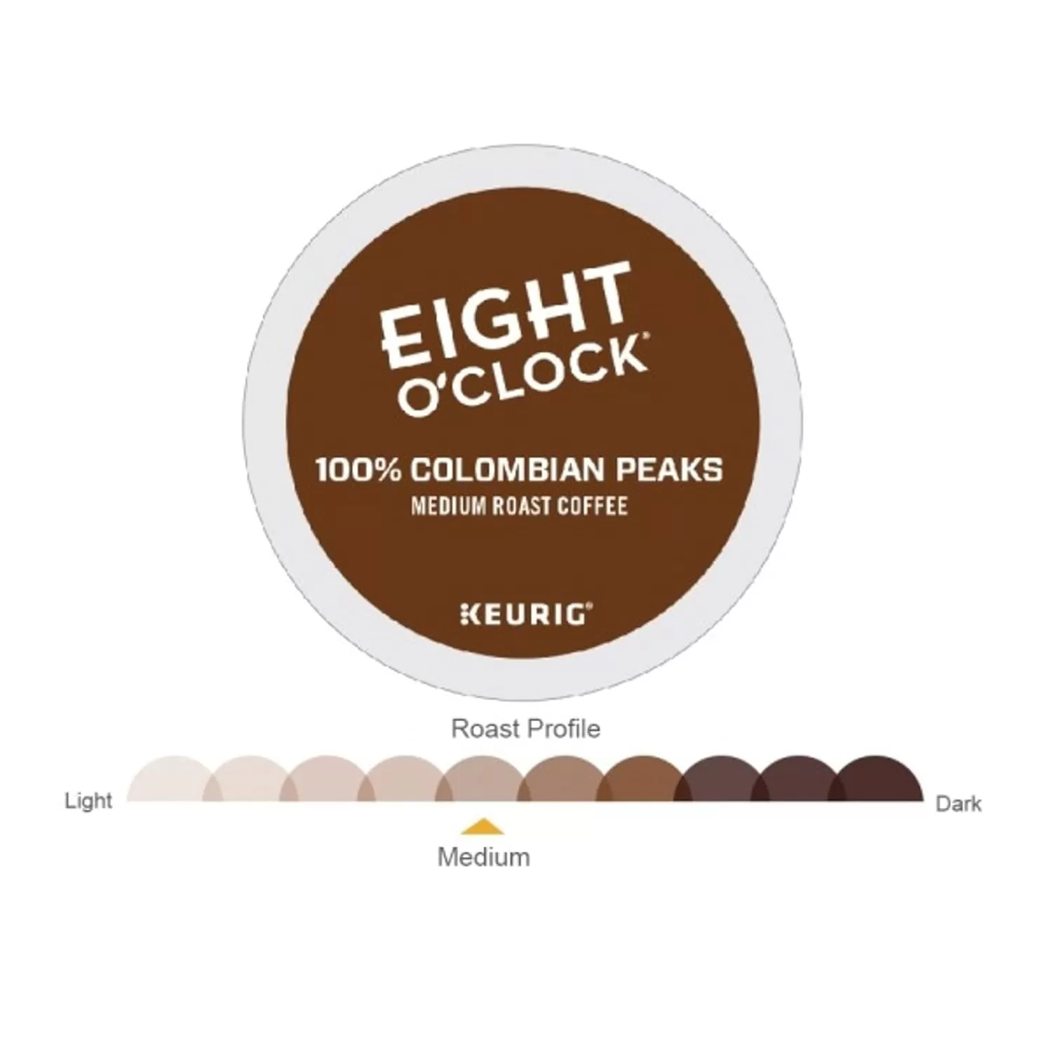 Eight O'Clock Coffee Colombian Peaks Single-Serve Keurig K-Cup Pods, Medium Roast Coffee Pods, 24 Count (Pack of 4)