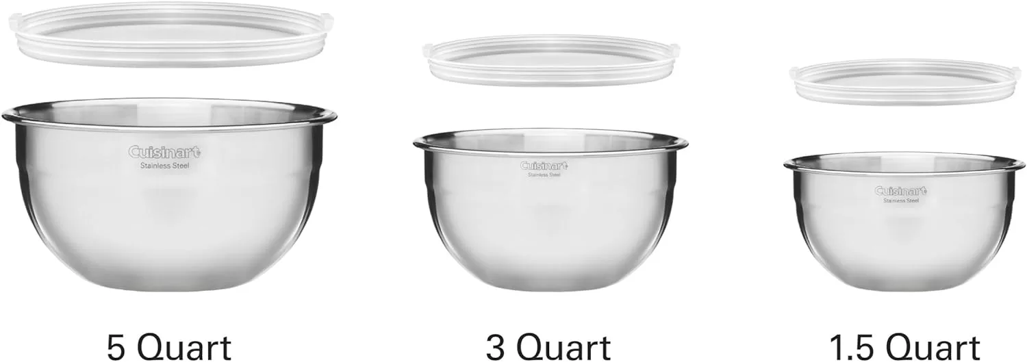 Cuisinart Mixing Bowl Set, Stainless Steel, 3-Piece, CTG-00-SMB