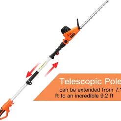 GARCARE Electric Pole Hedge Trimmer, Power Hedge Trimmer, 4.8Amp, 600W, Corded