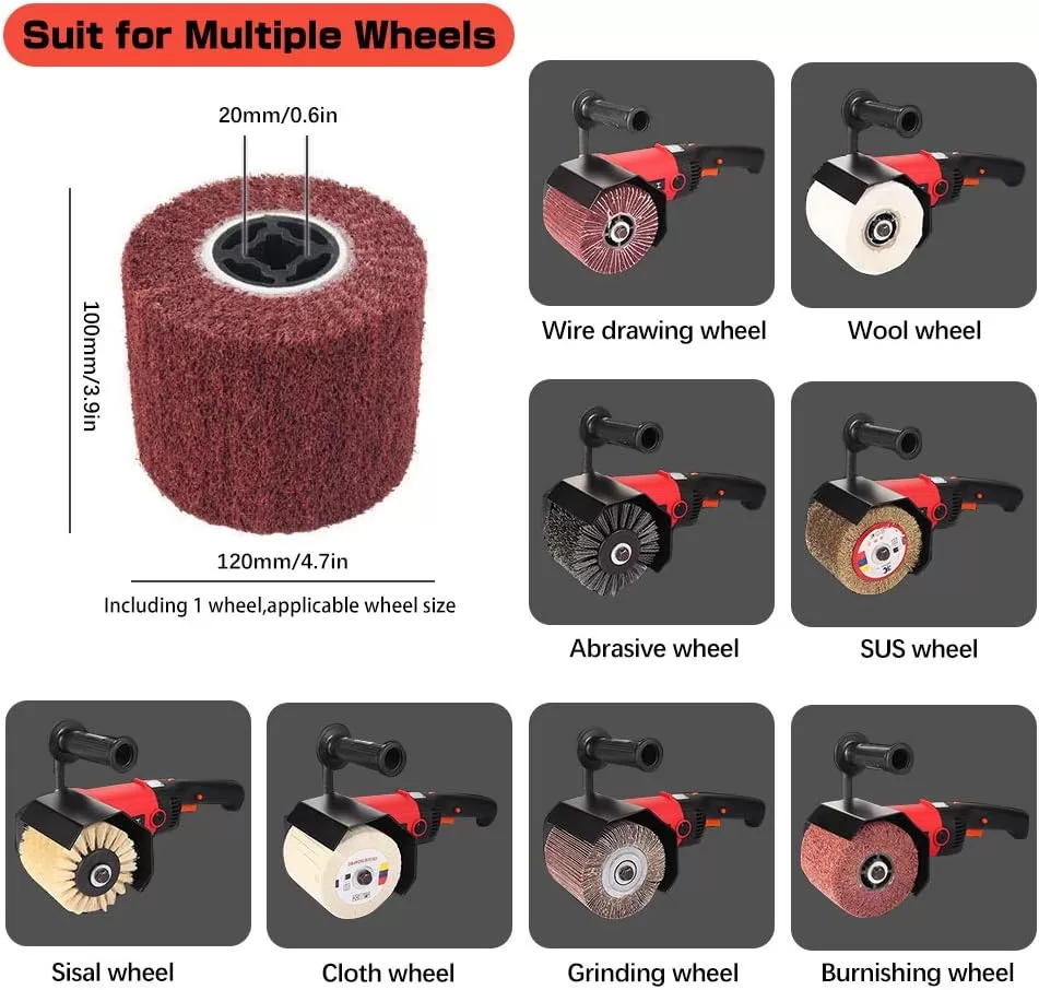 Handheld 1400W Metal Burnishing Machine,Electric Sander Polisher for Wood Stainless Steel Polishing with One Wheel