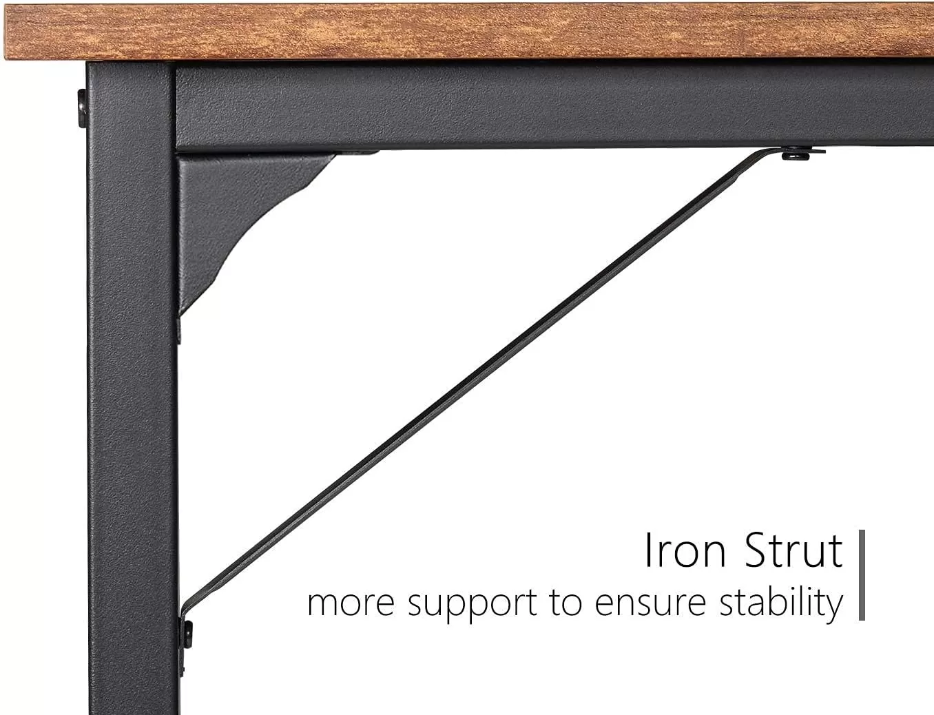 CubiCubi Study Computer Desk 40" Home Office Writing Small Desk, Black Metal Frame, Rustic Brown