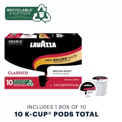 Lavazza Classico Single-Serve Coffee K-Cups for Keurig Brewer, Medium Roast, 10 Count Boxes (Pack of 6) ,100% Arabica