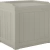 Suncast Small Deck Box-Lightweight Resin Indoor/Outdoor Storage Container, Light Taupe