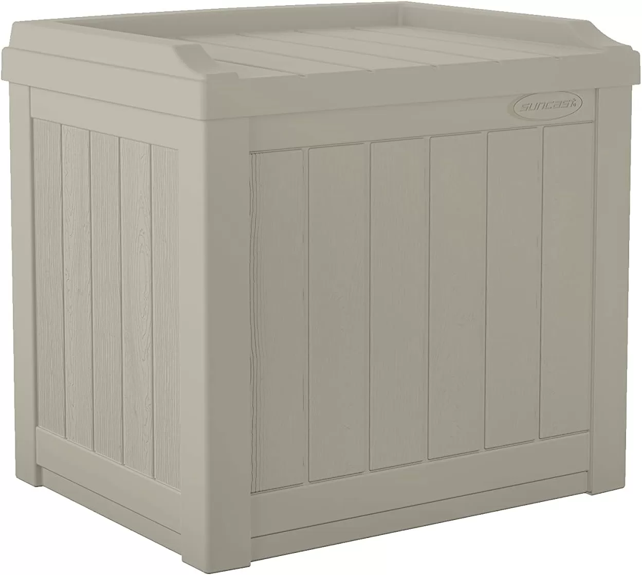 Suncast Small Deck Box-Lightweight Resin Indoor/Outdoor Storage Container, Light Taupe