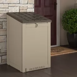 Cosco Outdoor LIving BoxGuard®, Large Lockable Package Delivery and Storage Box, 6.3 cubic feet, Tan