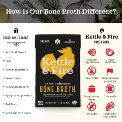 Chicken Bone Broth Soup by Kettle and Fire, Pack of 6, 16.9 Ounce