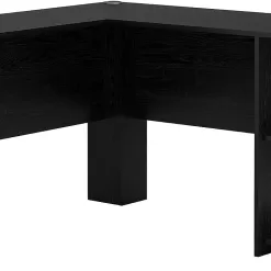 Ameriwood Home Dakota L-Shaped Desk with Bookshelves (Black Ebony Ash)