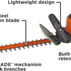BLACK+DECKER Hedge Trimmer with Saw, 20-Inch, Corded (BEHTS300),Orange