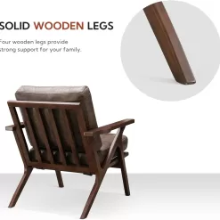 Bonzy Home Mid-Century Modern Accent Chair, Retro Brown