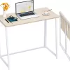WOHOMO Folding Desk, Small Foldable Desk 31.5" for Small Spaces, Oak