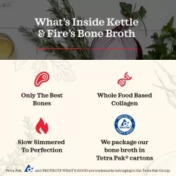 Chicken Bone Broth Soup by Kettle and Fire, Pack of 6, 16.9 Ounce