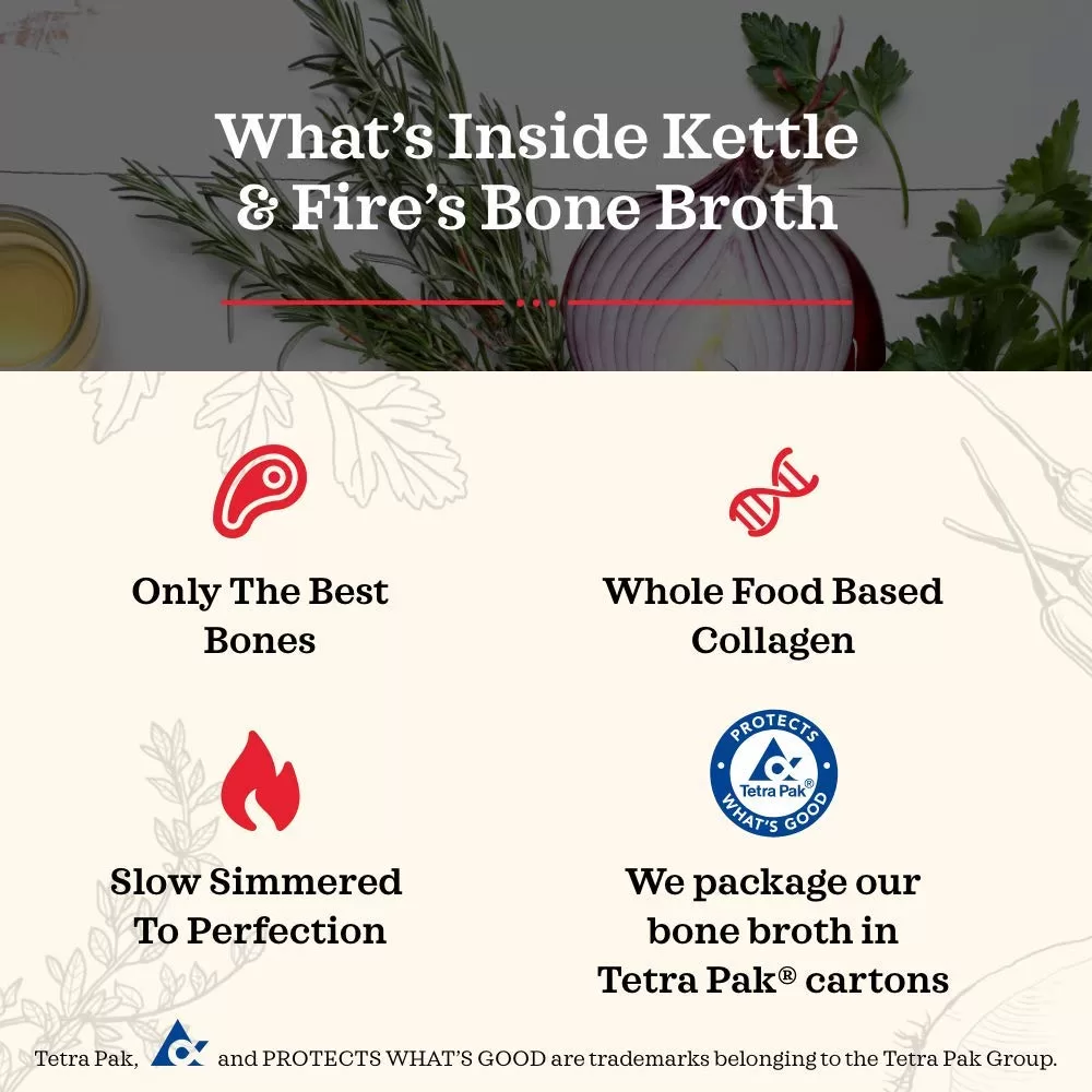 Chicken Bone Broth Soup by Kettle and Fire, Pack of 6, 16.9 Ounce