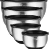 Wildone Mixing Bowls with Airtight Lids, Stainless Steel Nesting Mixing Bowls Set of 5