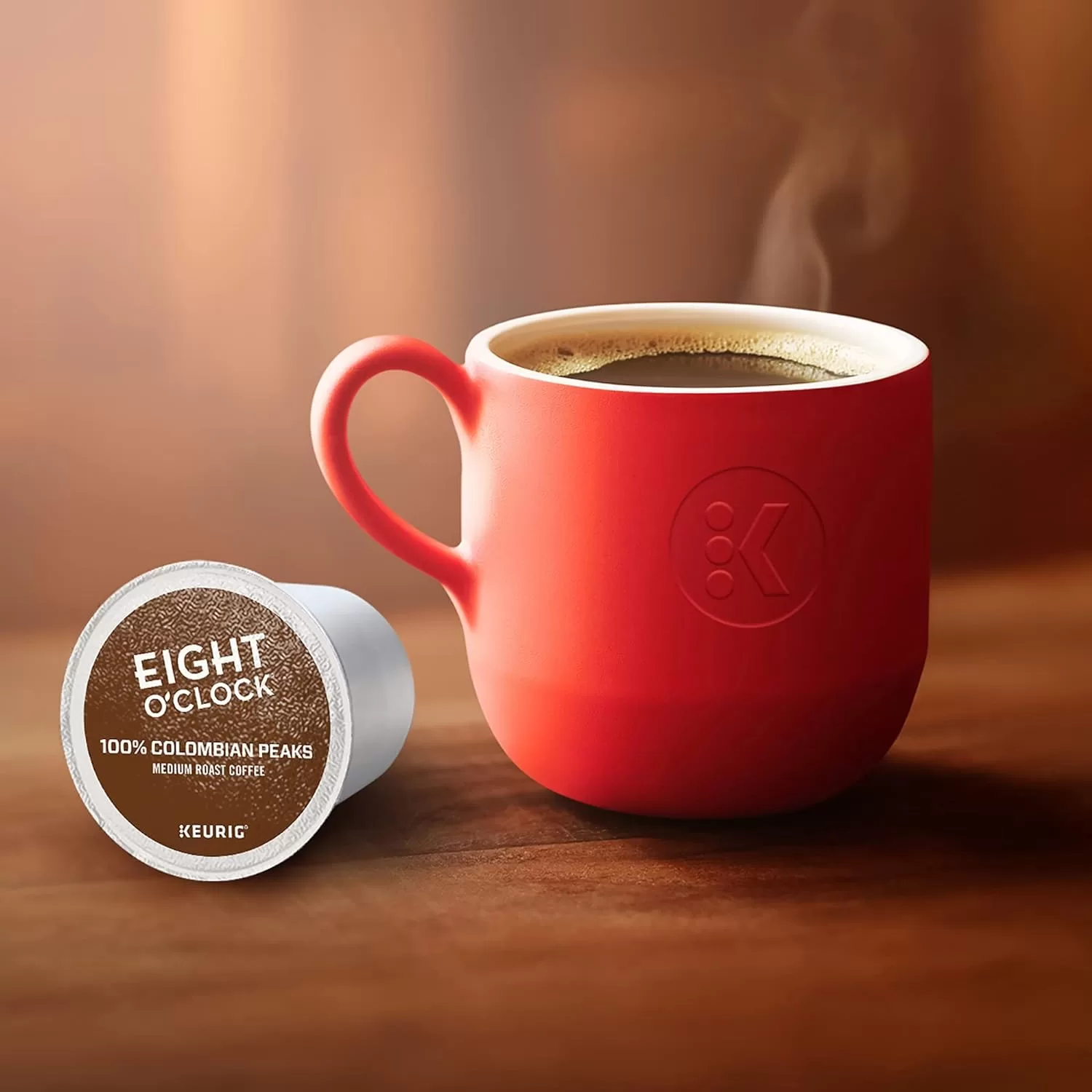 Eight O'Clock Coffee Colombian Peaks Single-Serve Keurig K-Cup Pods, Medium Roast Coffee Pods, 24 Count (Pack of 4)
