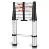 Yvan Telescoping Ladder,12.5 FT One Button Retraction Aluminum Telescopic Extension Extendable Ladder, 250 Lb Capacity