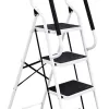 EdMaxwell 4 Step Ladder with Handrails 500 lb Capacity Step Stool Folding Portable Ladders