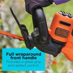 BLACK+DECKER Electric Hedge Trimmer, 22-Inch Blade, Corded (BEHT350FF) Orange