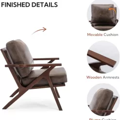 Bonzy Home Mid-Century Modern Accent Chair, Retro Brown