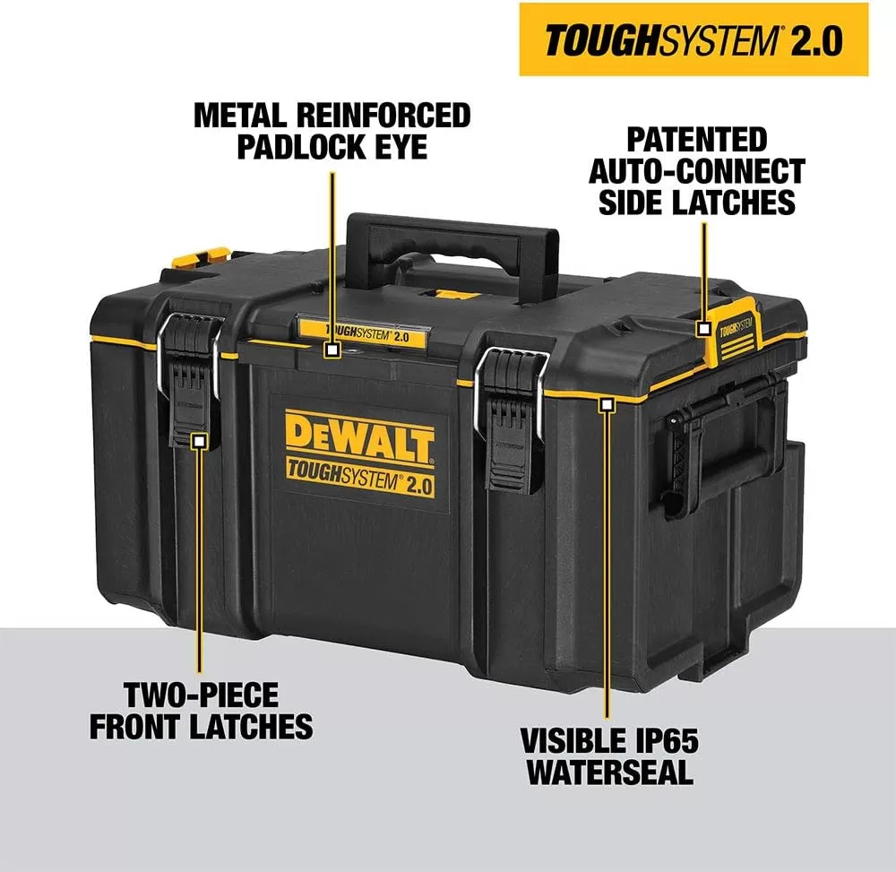 DEWALT TOUGHSYSTEM 2.0, Large Tool Box, 22 in., 110 lbs. Capacity (DWST08300)