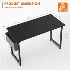 Sweetcrispy Desk- Computer Office Small Desk 32 Inch Writing Study Work Desk Home Office Desks - Black
