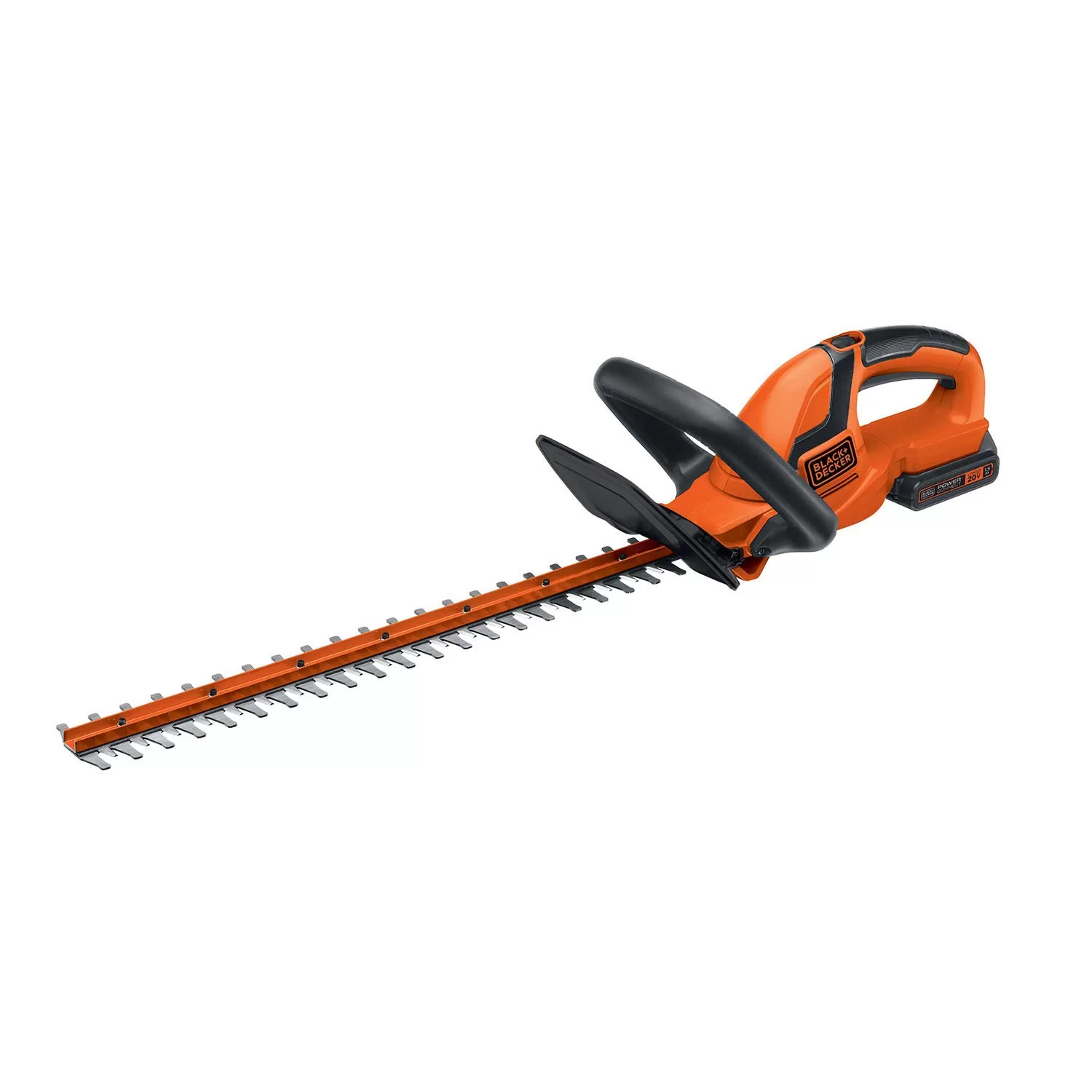 BLACK+DECKER 20V MAX Cordless Hedge Trimmer, Battery and Charger Included (LHT2220), Orange