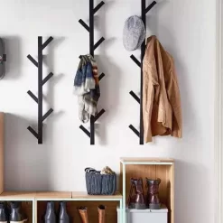 PREMIUM RACKS Coat Rack & Hat Rack - Modern Design - Wall Mounted - Stylish - (Black)