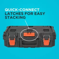 BLACK+DECKER BDST60500APB Stackable Storage System - 3 Piece Set (Small, Deep Toolbox, and Rolling Tote)