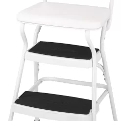 Cosco White Retro Counter Chair / Step Stool with Lift-up Seat