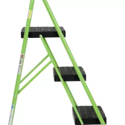 Cosco 11408GNF1E, Green Three Big Folding Step Stool with Rubber Hand Grip