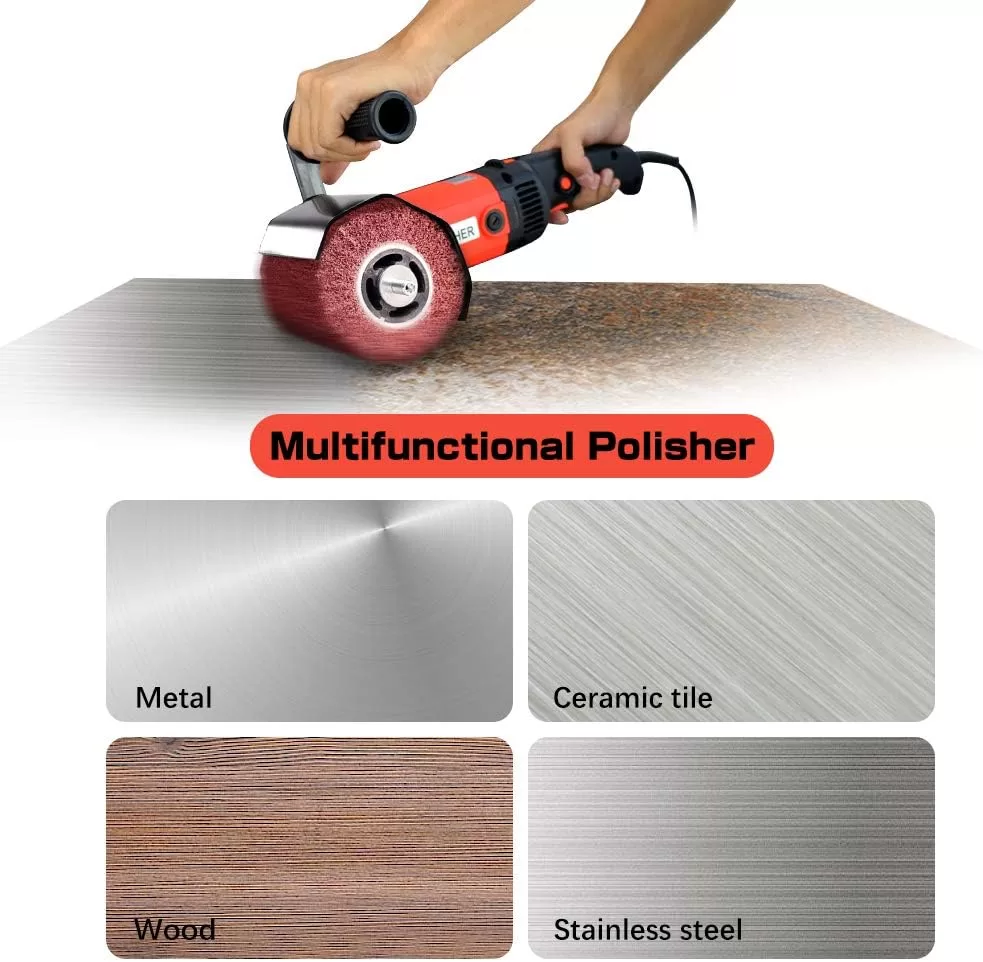 Handheld 1400W Metal Burnishing Machine,Electric Sander Polisher for Wood Stainless Steel Polishing with One Wheel
