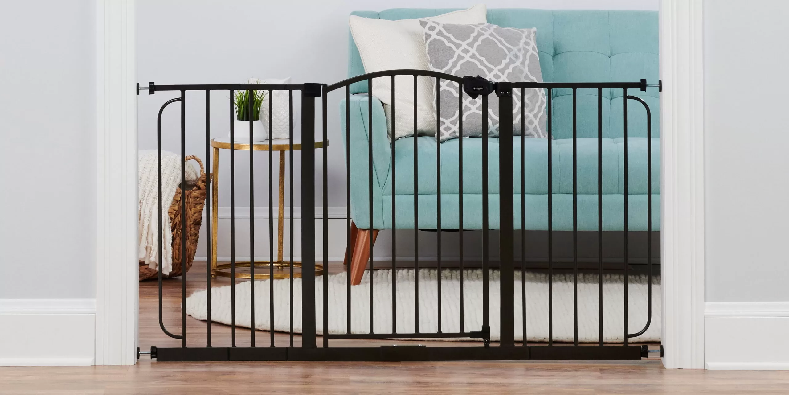 Regalo 58" Extra Wide Arched Decor Baby Safety Gate, Extra Wide Gate