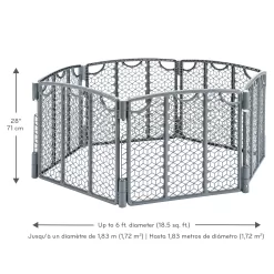 Evenflo Versatile Play Space Adjustable Freestanding Playard, 6-Panels, Cool Gray