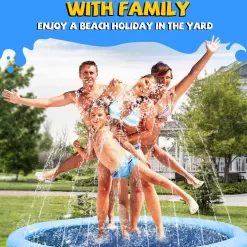 VISTOP Non-Slip Splash Pad for Kids and Dog, Thicken Sprinkler Pool Summer Outdoor Water Toys