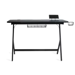 Atlantic Fire Storm Gaming Desk, Black with 24 Multicolor LEDs and 3 USB Ports