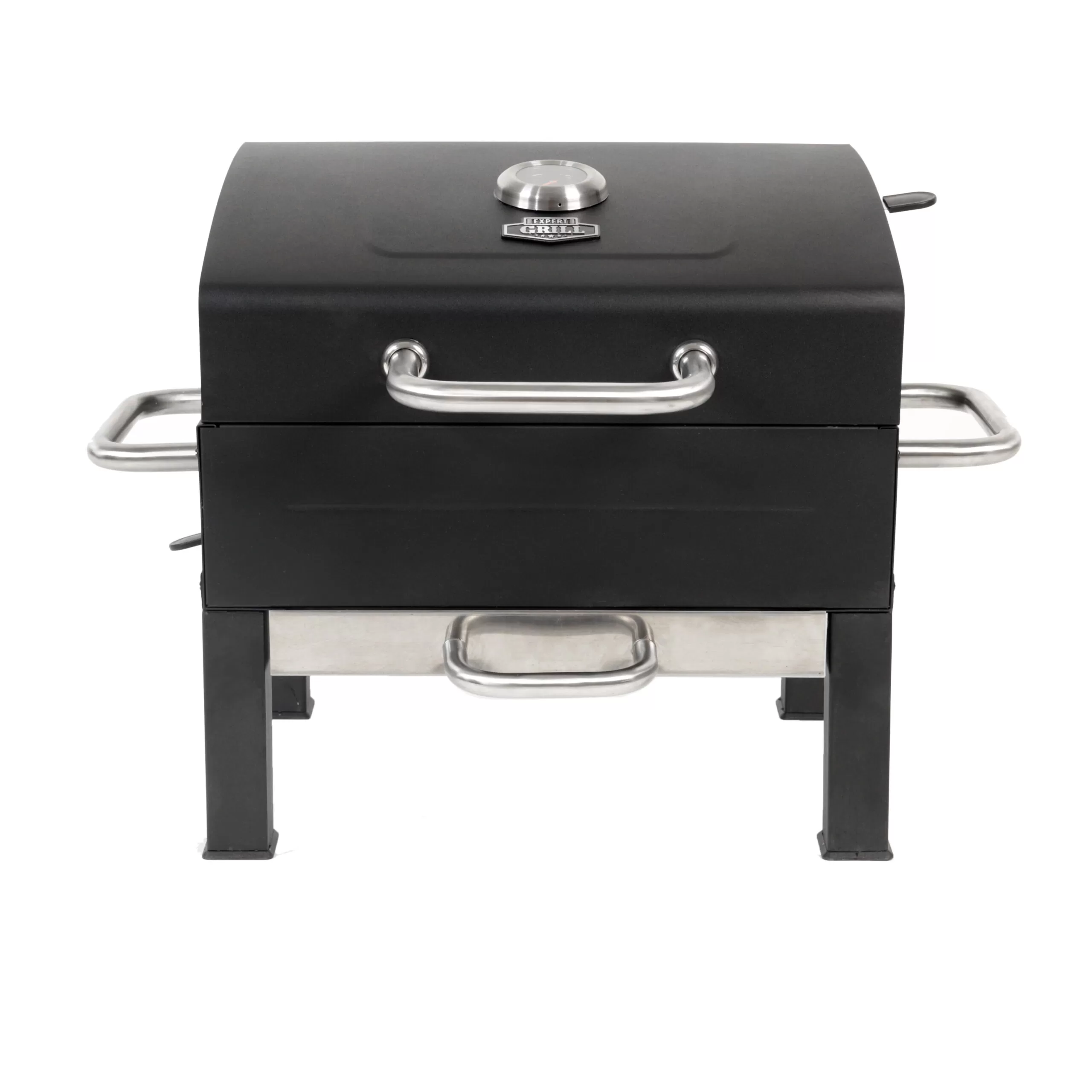 Expert Grill Premium Portable Charcoal Grill, Black and Stainless Steel