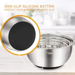 Wildone Mixing Bowls Set of 5, Stainless Steel Nesting Bowls with Airtight Lids