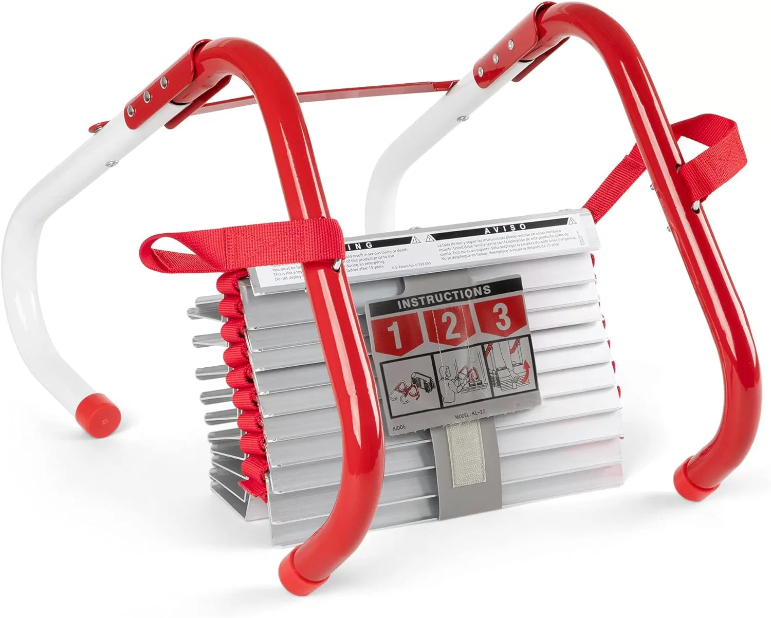 Kidde Fire Escape Ladder, 2-Story Rope Ladder, Extends to 13-Feet, Anti-Slip Rungs