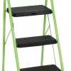Cosco 11408GNF1E, Green Three Big Folding Step Stool with Rubber Hand Grip