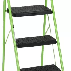 Cosco 11408GNF1E, Green Three Big Folding Step Stool with Rubber Hand Grip