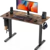 Sweetcrispy Electric Standing Desk, 40 x 24in Adjustable Height Electric Stand up Desk, Rustic Brown