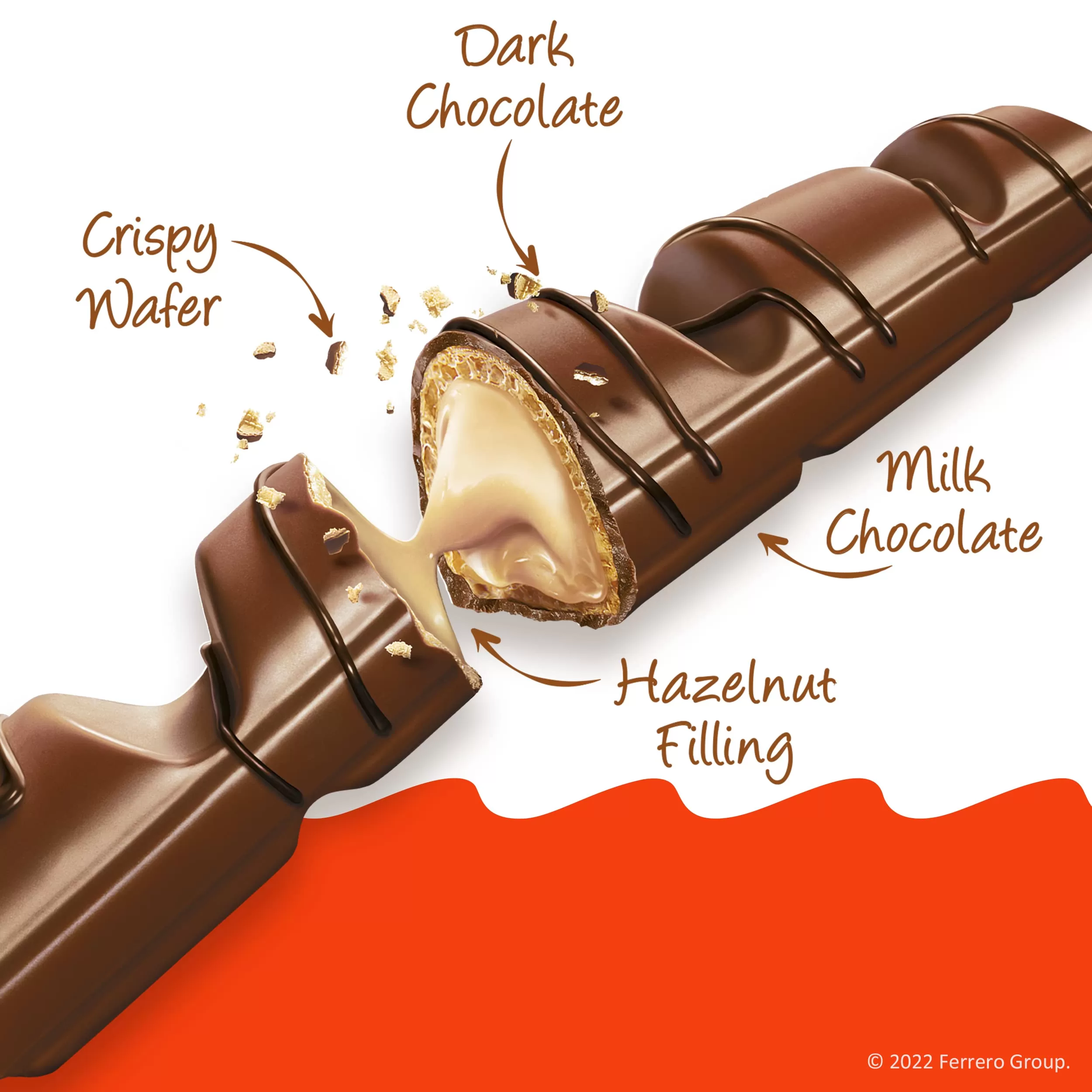 Kinder Bueno Milk Chocolate and Hazelnut Cream Candy Bar, 30 Packs, 2 Individually Wrapped 1.5 oz Bars Per Pack - Image 6