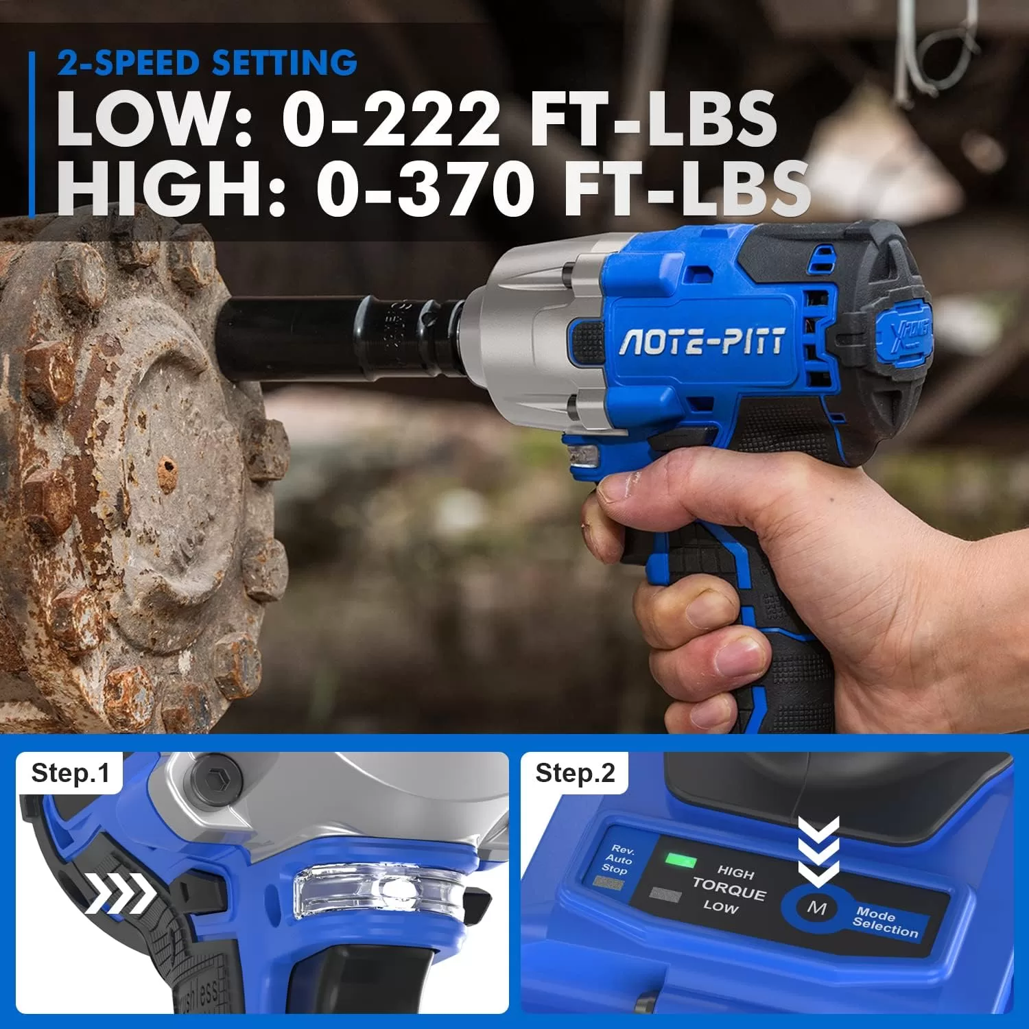 20V 370 Ft-lbs Brushless Impact Wrench Kit