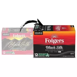Folgers Black Silk Dark Roast Coffee, 72 Keurig K-Cup Pods