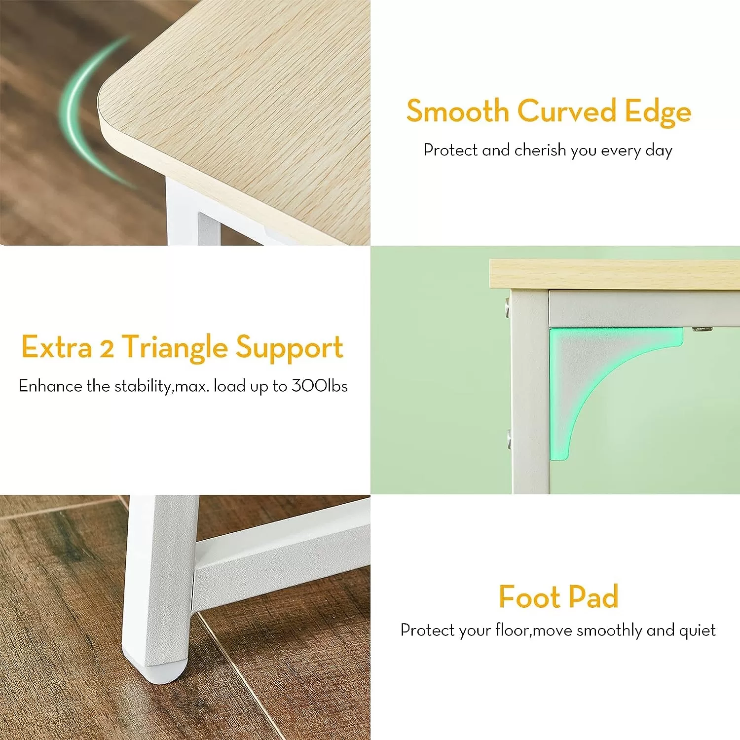 WOHOMO Folding Desk, Small Foldable Desk 31.5" for Small Spaces, Oak