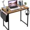 Lufeiya Small Computer Desk Study Table, Brown