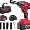 SEYVUM Impact Wrench,1/2" Impact Gun, Power Impact Driver Max Torque 320 Ft-lbs (430N.m)
