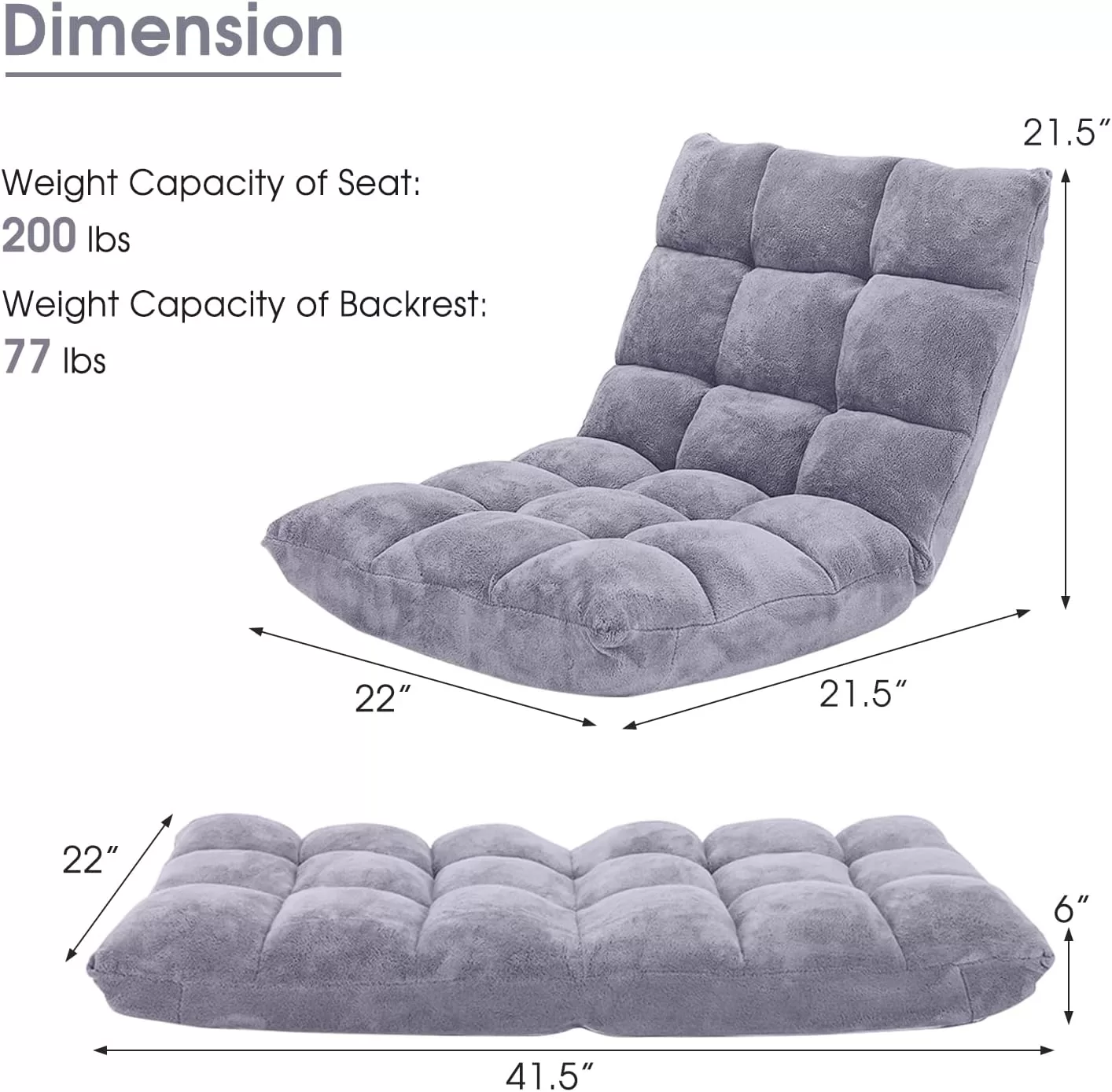 Giantex Floor Chair with Back Support, Folding Sofa Chair with 14 Adjustable Position