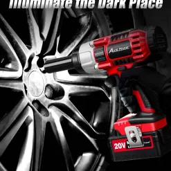 AVID POWER Cordless Impact Wrench, 1/2 Impact Gun w/Max Torque 330 ft lbs (450N.m)